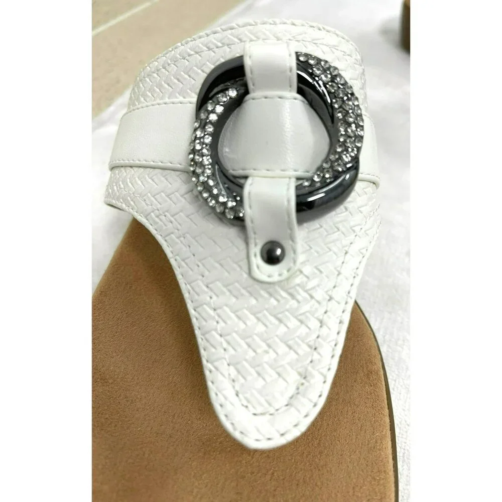 NEW Cliffs by White Mountain Benedict Wedge Thong Sandal Size 9 - Picture 2 of 6